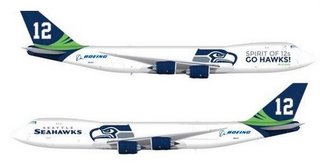 Illustration for article titled Boeing Supports the Seahawks with Special Livery